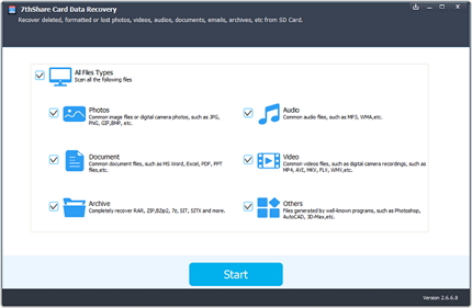 7thShare Card Data Recovery screenshot