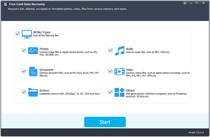 Free Card Data Recovery screenshot